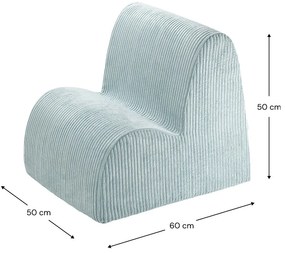 Poltrona per bambini color menta con rivestimento in velluto a coste Cloud – Wigiwama