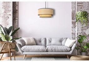 Duolla - Lampadario a sospensione con filo BOHO 1xE27/15W/230V diametro 45 cm beige/rattan