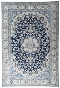 Nain Tappeto 250x360 Blu (Iran) Annodato A Mano