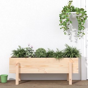 Fioriera Rialzata Da Giardino 101x30x38 Cm Legno Massello Pino /