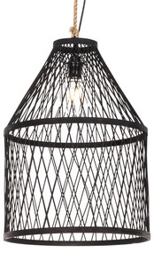 Lampada da soffitto per esterni in rattan nero rustica 40x55 cm - Calamus