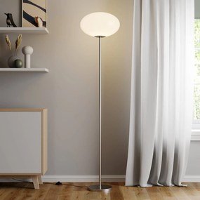 Lampada da terra Lindby Sonika, 175 cm, color nichel, vetro, E27