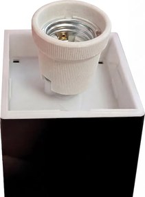 Paletto da Giardino 100cm Quadrato acciaio INOX Nero IP54 IK06 base E27