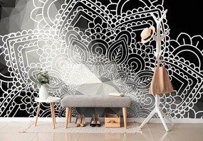 Carta da parati – Elementi del Mandala in bianco e nero