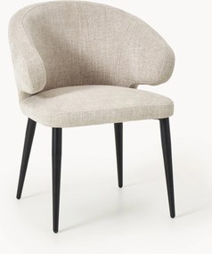Sedia con braccioli in bouclé Celia