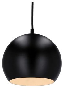 Lampadario a sospensione con filo FLEN 1xE27/40W/230V diametro 20 cm nero