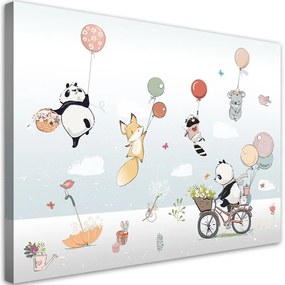 Quadro su tela, Animali a palloncini colorati  Dimensioni Tappeti 120x80