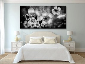 Stampa su tela – Fantasia di fiori in bianco e nero