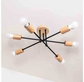 Lampadario a plafone CAMBRIDGE 6xE27/15W/230V in pino