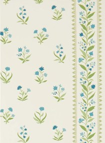 Nina Campbell Carta da parati Petit Dapuri - Blue/ Green