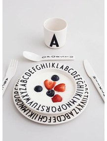 Set di 4 pezzi di posate bianche per bambini - Design Letters