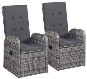 Set da pranzo da giardino 7 pz con cuscini grigio