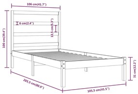 Giroletto in Legno Massello di Pino 100x200 cm