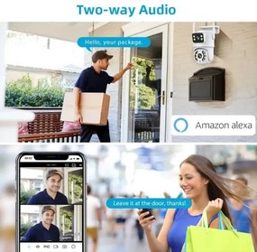 Immax NEO 07783L - Telecamera esterna smart DOUBLE 355° P/T 2x2MP IP65 Wi-Fi Tuy