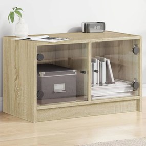 Mobile porta tv con ante in vetro rovere sonoma 68x37x42 cm