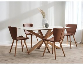 Sedie da pranzo in set marroni in metallo 2 pz Teslin – Unique Furniture