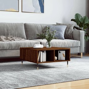 Tavolino Da Salotto Rovere Marrone 60x60x30cm Legno Multistrato /