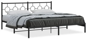 Giroletto Con Testiera İn Metallo Nero 200x200 Cm /