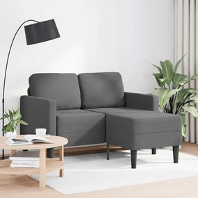 Divano 2 Posti Con Chaise A L Grigio Scuro 125 Cm İn Tessuto /