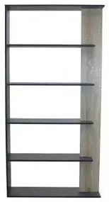 Libreria Alisha Grigia e Naturale, 90x23,5x180