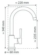 Schütte 79119 - Miscelatore per lavello CORNWALL cromato lucido