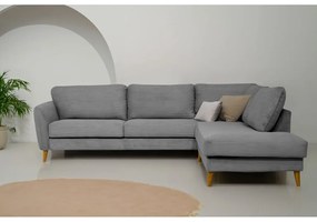 Divano angolare in velluto a coste grigio scuro (angolo destro) Paris - Scandic