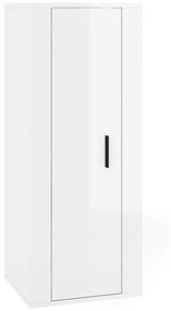 Set di mobili porta tv 2 pz bianco lucido in legno multistrato