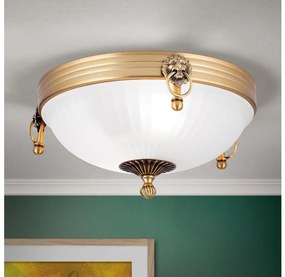 Orion DL 7-522/31 - Plafoniera ROCCA 2xE27/60W/230V diametro 31 cm bronzo/bianco