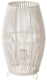 Lampada da tavolo bianca con paralume in bambù (altezza 29 cm) - Casa Selección