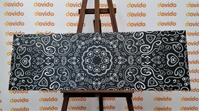 Stampa su tela – Mandala dell'amore in bianco e nero