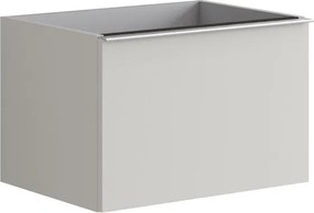 Cassettiera Pixel con 2 cassetti  frontale plain laccato opaco Beige Greige e maniglia alluminio brillante L60 x H40 x P45,5 cm