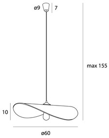 MAXLIGHT P0581 - Lampadario a sospensione con filo NAP 1xE27/15W/230V diametro 60 cm beige