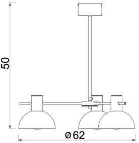 Lampadario a sospensione con supporto rigido ESTATE MINI 3xE27/15W/230V blu