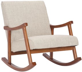 Sedia A Dondolo Morelia İn Tessuto E Legno Di Gomma: Comfort Ed Eleganza A Casa Tua / Creme