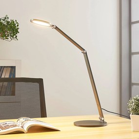 Lucande Lampada da scrivania a LED Mion, 41 cm, rotonda, dimmerabile