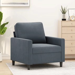 Poltrona Grigio Scuro 60 Cm Velluto /