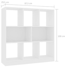Libreria Bianca 97,5x29,5x100 cm in Legno Multistrato