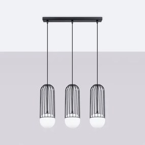 Sollux SL.1334 - Lampadario a sospensione con filo BRINA 3xG9/8W/230V nero