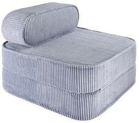 Poltrona per bambini blu con rivestimento in velluto a coste Flip – Wigiwama