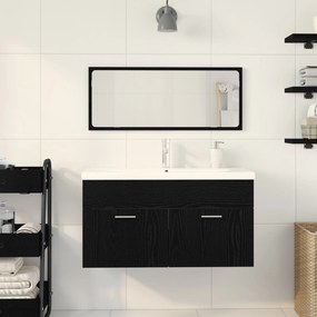 Set di mobili per bagno  set da 2 rovere nero