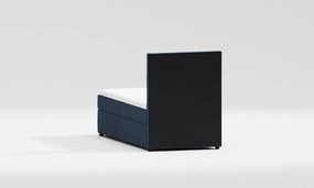 Letto singolo imbottito con contenitore blu scuro con materasso e topper inclusi 100x200 cm Lena – Ropez