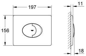 GROHE 38506SH0 - Pulsante di scarico SKATE AIR 156 × 197 mm bianco