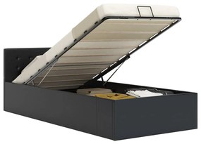 Giroletto Con Contenitore Idraulico Nero Similpelle 100x200cm /