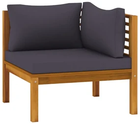 Set divani da giardino 7 pz con cuscini in massello di acacia