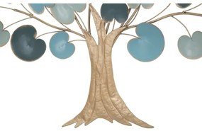 Pannello Decorativo A Parete Albero 89x2,5x90 Cm In Ferro Apple Blu Chiaro