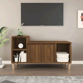 Mobile tv rovere marrone 100x35x55 cm in legno multistrato