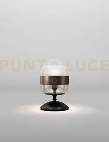 Futura lampada da tavolo p fume' marrone montatura nero opaco 1 luc...