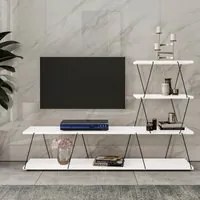 Mobile TV Btsfjord a 4 Piani 150 x 30 x 93 cm Bianco [en.casa]