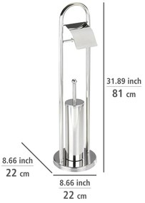 Scopino con porta carta igienica in argento Vasto - Wenko