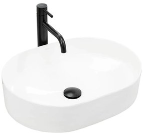 REA-U6563 - Lavabo da appoggio NADIA 38 x 50 cm, ceramica, bianco lucido
